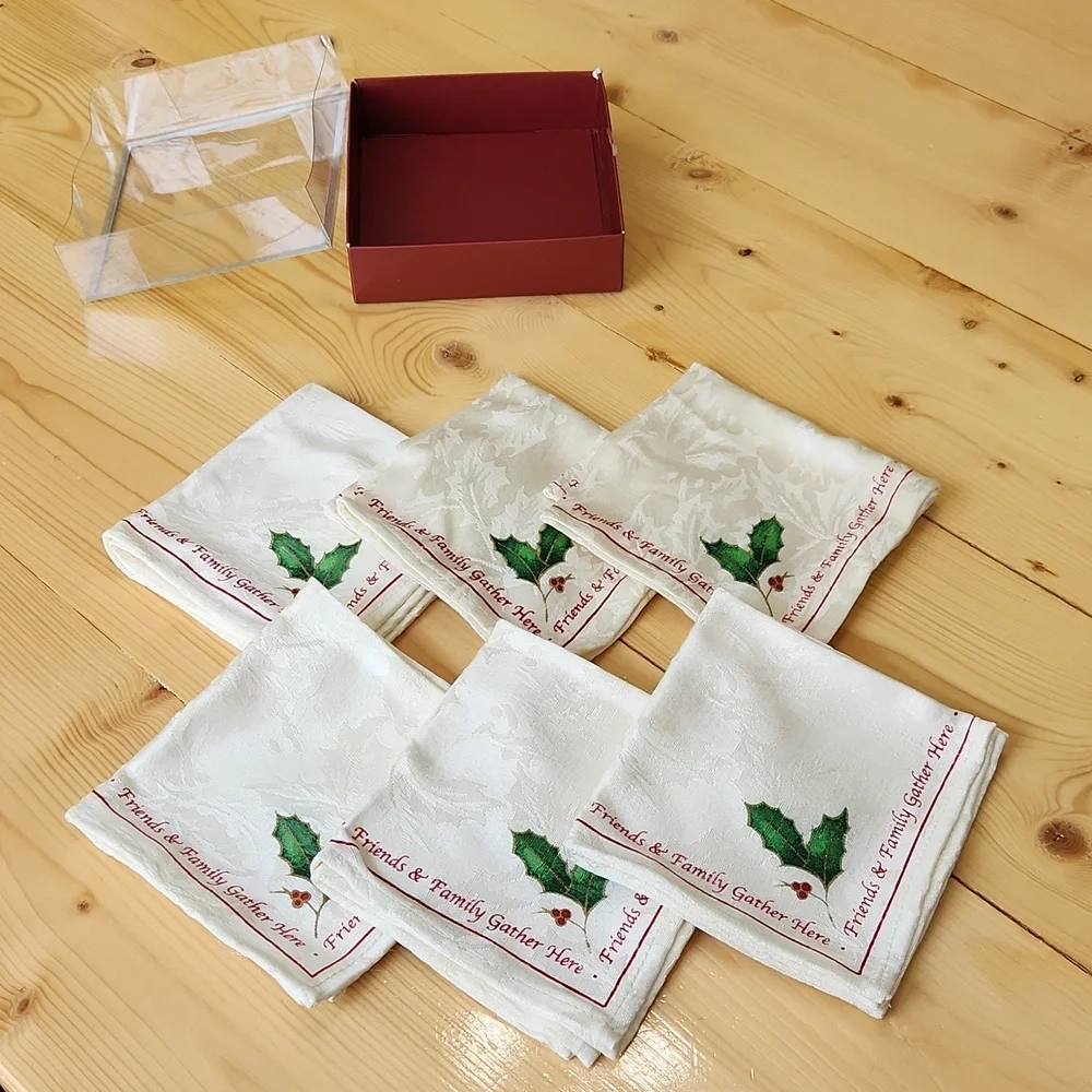 Lenox For The Holidays Cocktail Napkins Set Of 6 New In Original Box